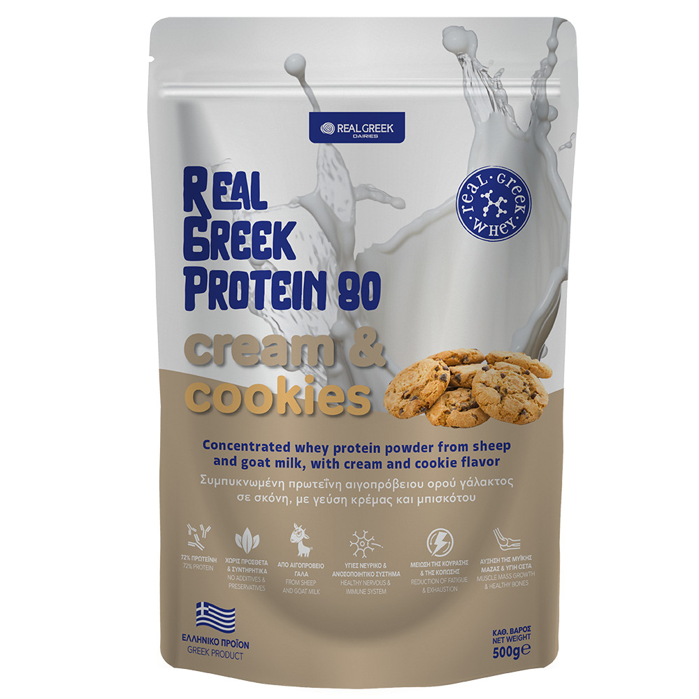 ΠΡΩΤΕΪΝΗ COOKIES & CREAM WHEY (ΟΡΟΥ ΓΑΛΑΚΤΟΣ ΑΙΓΟΠΡΟΒΕΙΑ) 500g